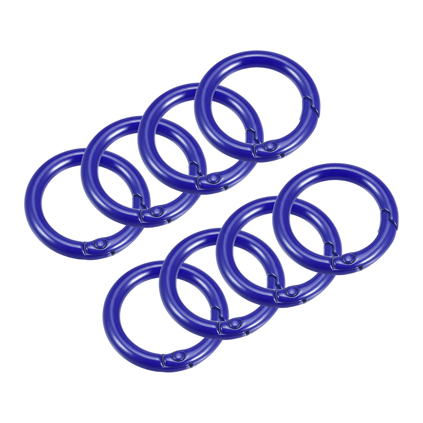 uxcell Uxcell Round Spring O Rings, 27mm/ 1.06" Trigger Buckle Snap for Bags, Purses, Keyrings, Sapphire Blue, 8Pcs