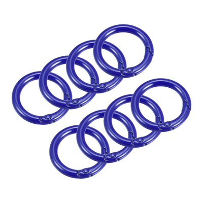 Harfington Uxcell Round Spring O Rings, 27mm/ 1.06" Trigger Buckle Snap for Bags, Purses, Keyrings, Sapphire Blue, 8Pcs