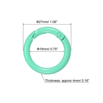 Harfington Uxcell Round Spring O Rings, 27mm/ 1.06" Trigger Buckle Snap for Bags, Purses, Keyrings, Lake Blue, 4Pcs