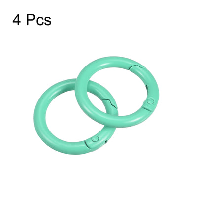 Harfington Uxcell Round Spring O Rings, 27mm/ 1.06" Trigger Buckle Snap for Bags, Purses, Keyrings, Lake Blue, 4Pcs