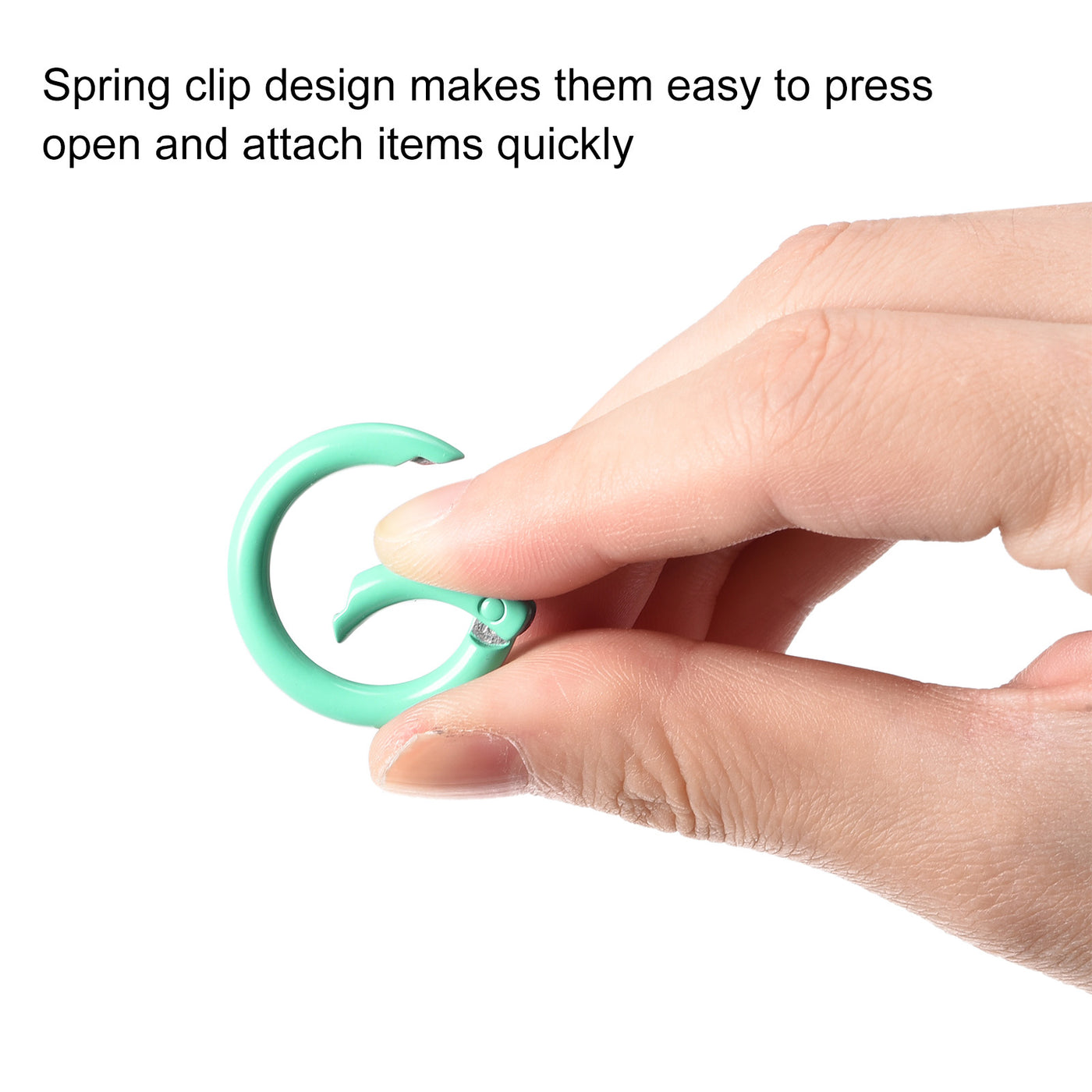 uxcell Uxcell Round Spring O Rings, 27mm/ 1.06" Trigger Buckle Snap for Bags, Purses, Keyrings, Lake Blue, 4Pcs