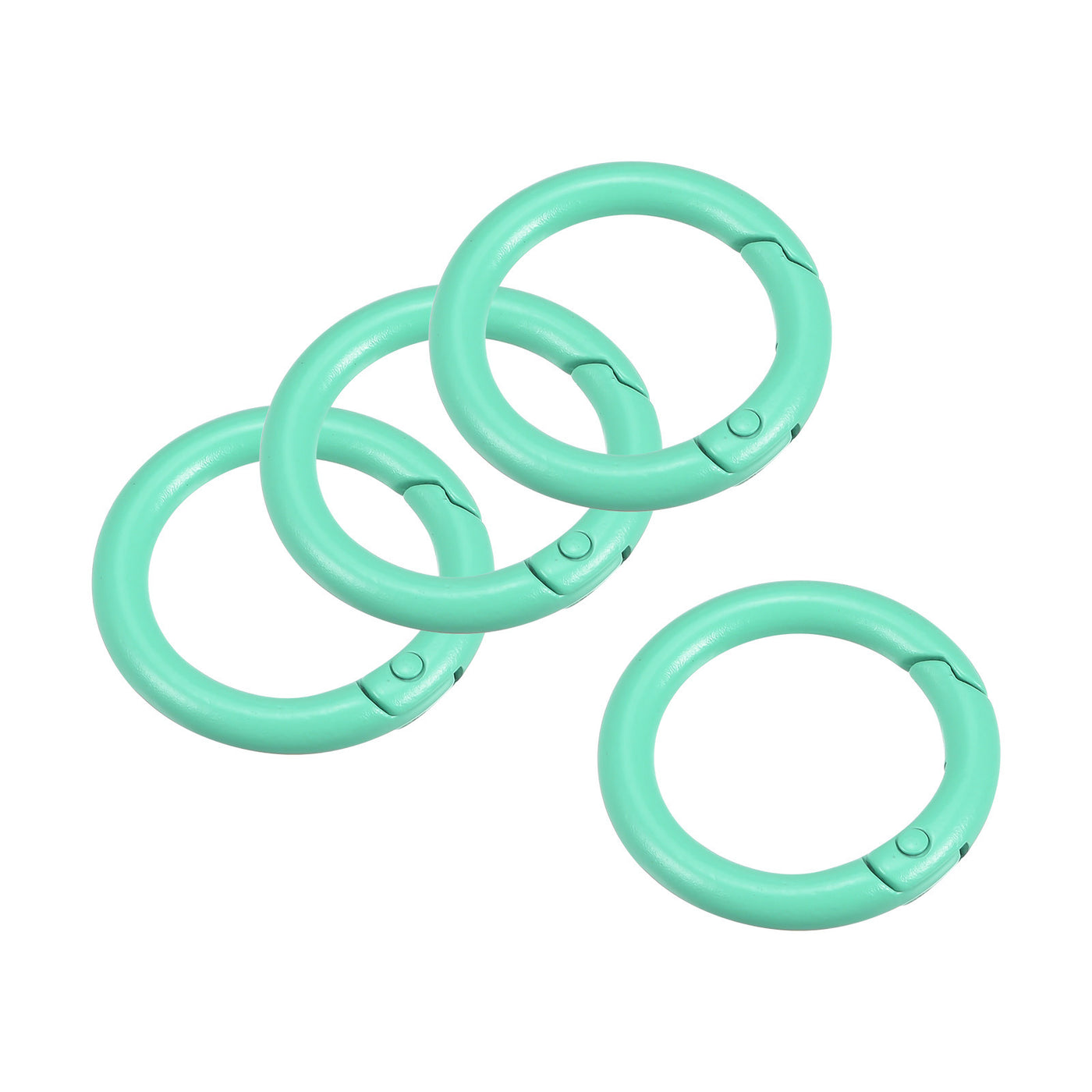 uxcell Uxcell Round Spring O Rings, 27mm/ 1.06" Trigger Buckle Snap for Bags, Purses, Keyrings, Lake Blue, 4Pcs