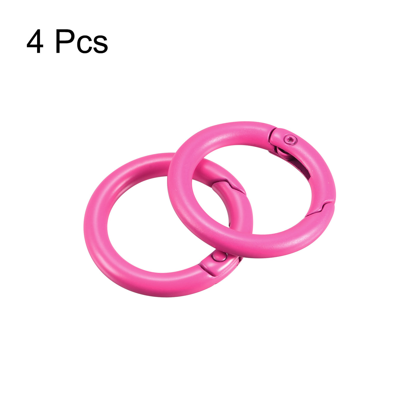 uxcell Uxcell Round Spring O Rings, 27mm/ 1.06" Trigger Buckle Snap for Bags, Purses, Keyrings, Rose Red, 4Pcs