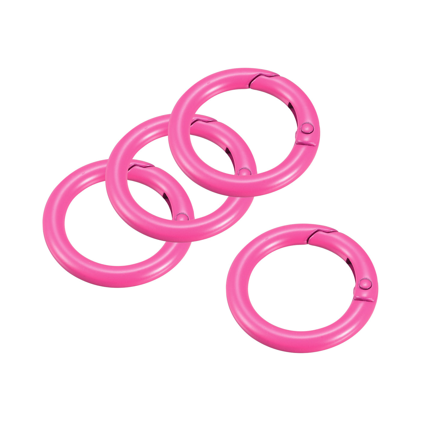 uxcell Uxcell Round Spring O Rings, 27mm/ 1.06" Trigger Buckle Snap for Bags, Purses, Keyrings, Rose Red, 4Pcs