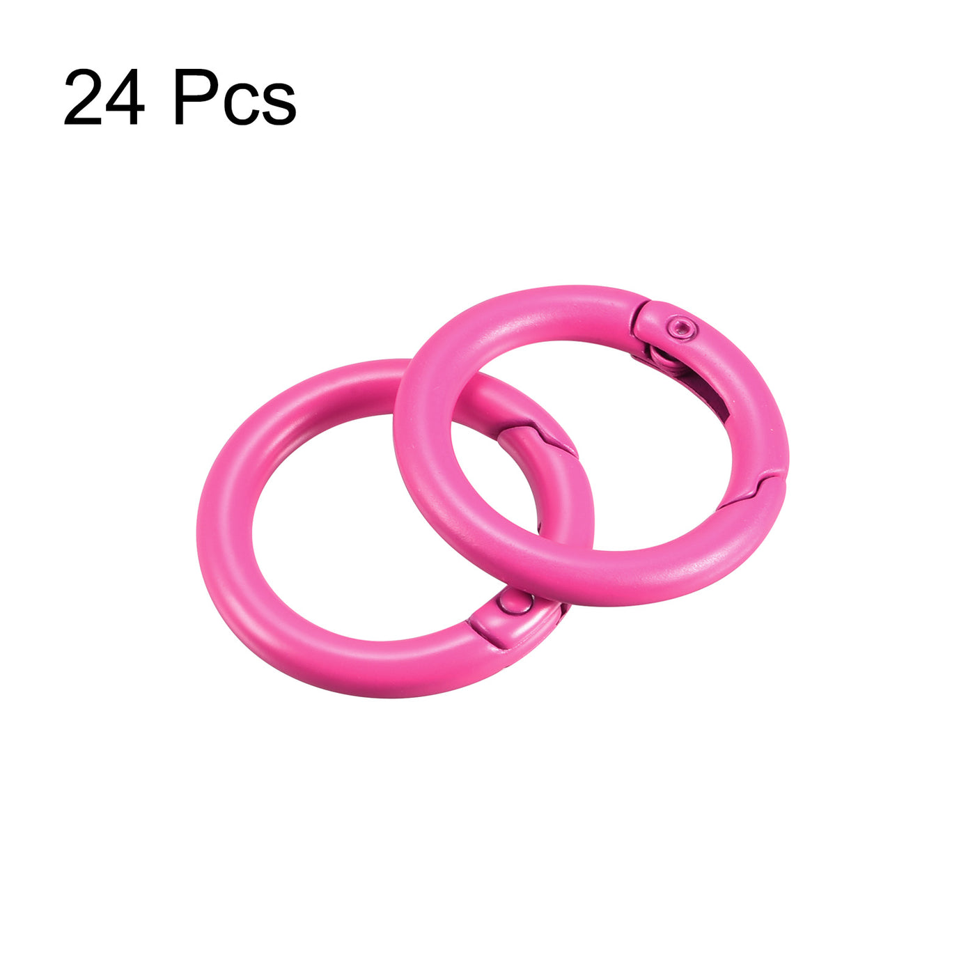 uxcell Uxcell Round Spring O Rings, 27mm/ 1.06" Trigger Buckle Snap for Bags, Purses, Keyrings, Rose Red, 24Pcs