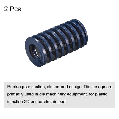 Harfington Uxcell Die Spring, 2pcs 40mm OD 70mm Long Spiral Stamping Light Load Compression, Blue