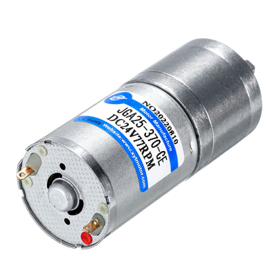 Harfington Micro Gear Box Motor Speed Reduction Geared Motor DC 24V 77RPM JGA25-370 for Electronic Lock DIY RC