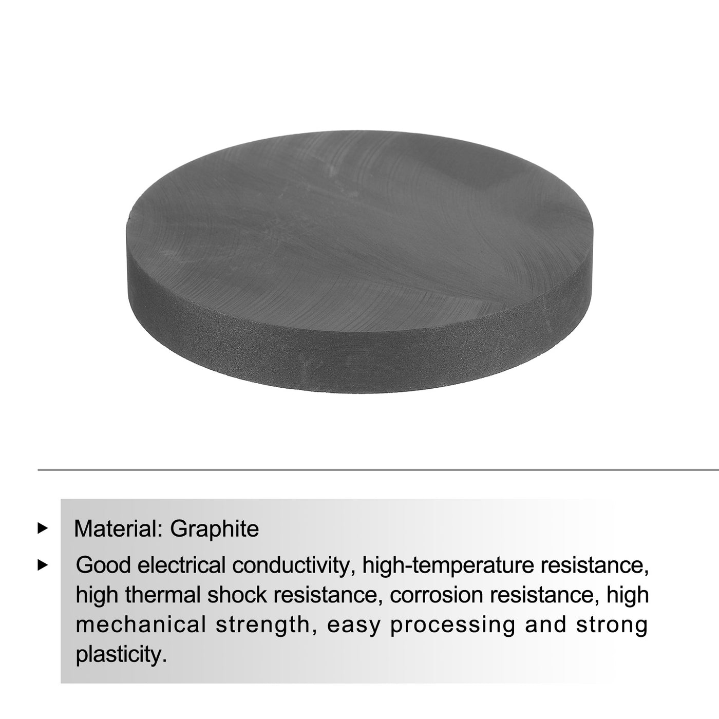 Harfington Round Graphite Block Disk Ingot High Purity Graphite Electrode Plate Sheet 70x10mm for Melting Casting, Electrolysis