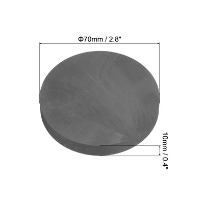 Harfington Round Graphite Block Disk Ingot High Purity Graphite Electrode Plate Sheet 70x10mm for Melting Casting, Electrolysis, Pack of 2