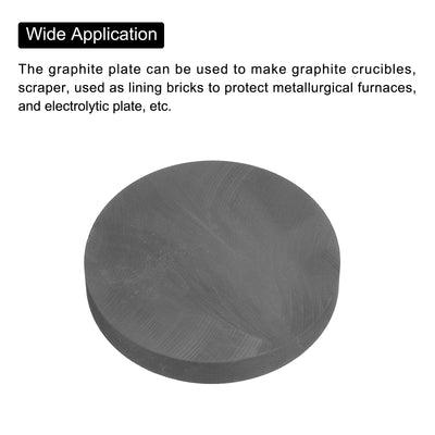 Harfington Round Graphite Block Disk Ingot High Purity Graphite Electrode Plate Sheet 70x10mm for Melting Casting, Electrolysis, Pack of 2