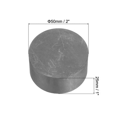 Harfington Round Graphite Block Disk Ingot High Purity Graphite Electrode Plate Sheet 50x25mm for Melting Casting, Electrolysis