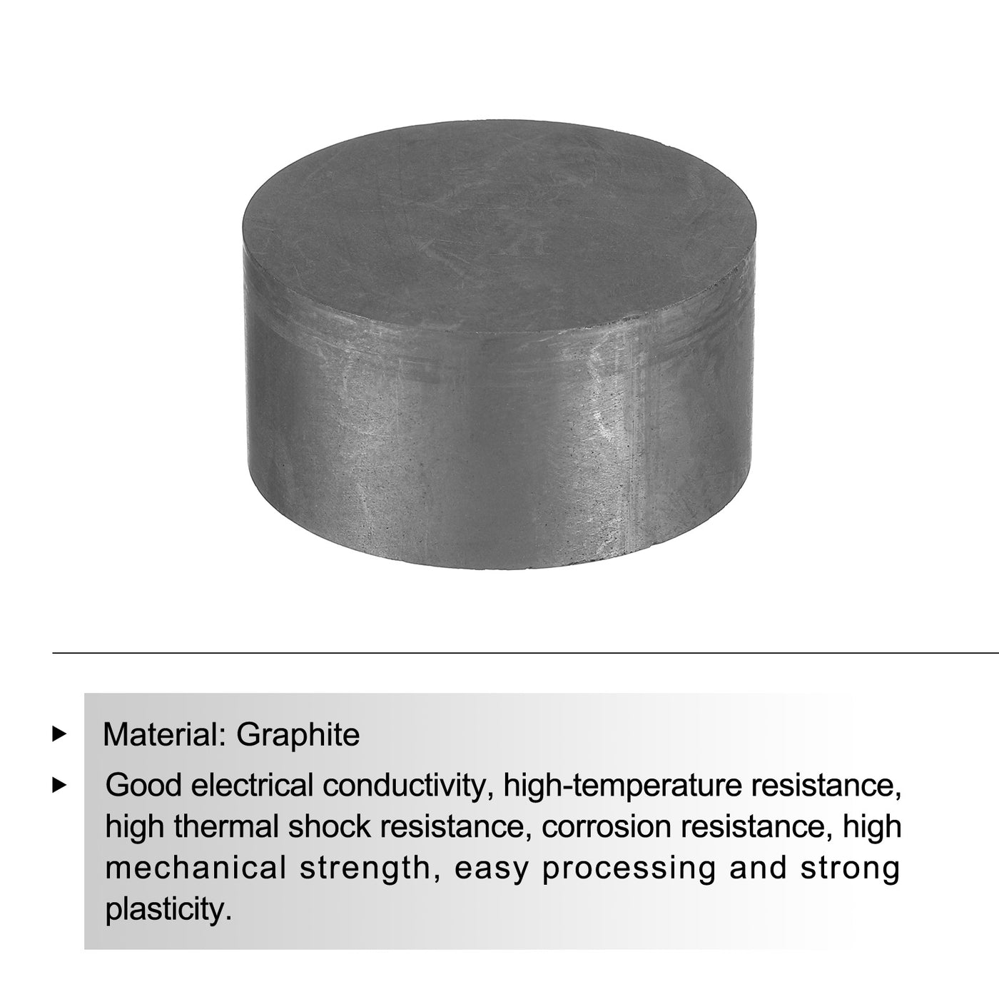 Harfington Round Graphite Block Disk Ingot High Purity Graphite Electrode Plate Sheet 50x25mm for Melting Casting, Electrolysis