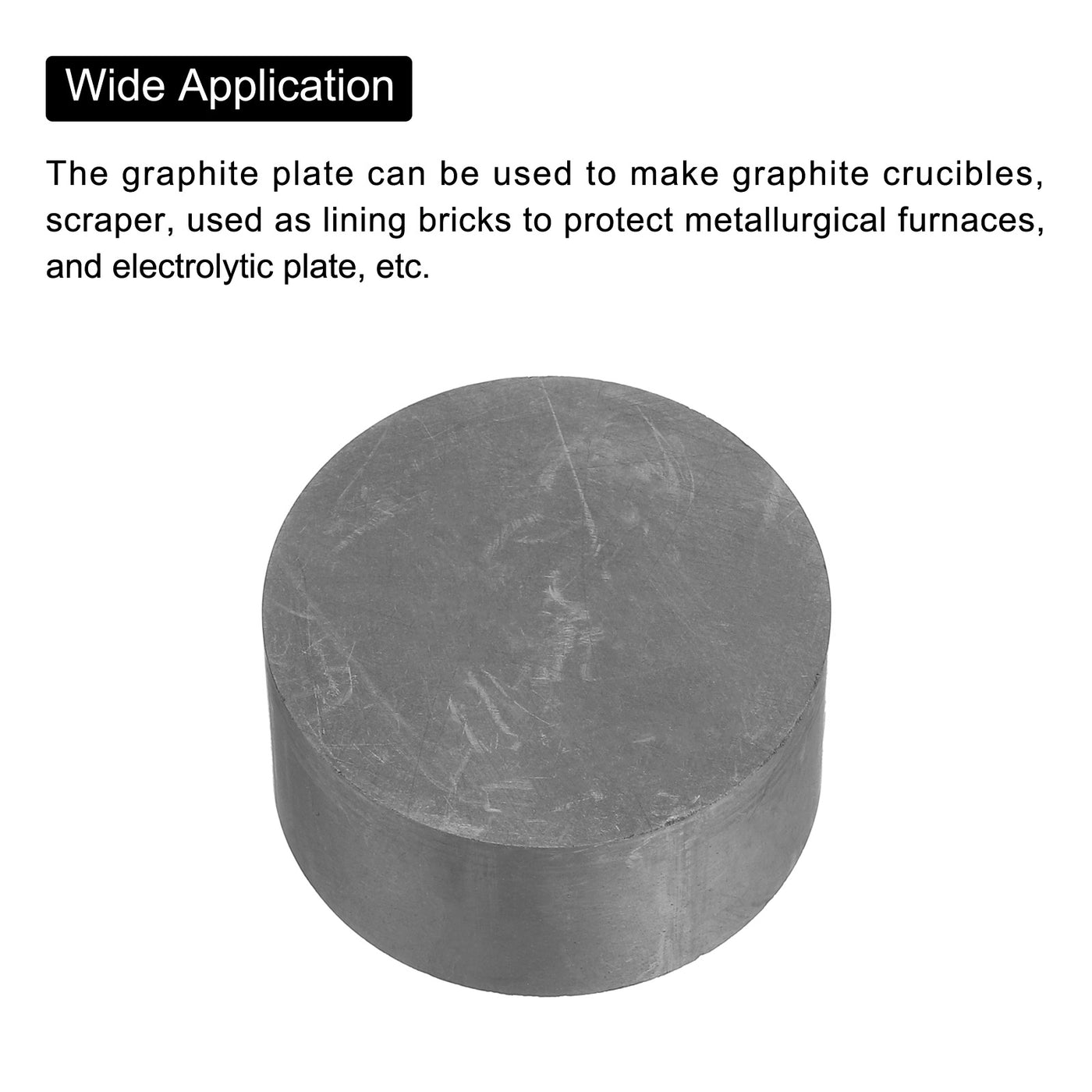 Harfington Round Graphite Block Disk Ingot High Purity Graphite Electrode Plate Sheet 50x25mm for Melting Casting, Electrolysis, Pack of 2