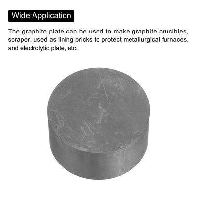 Harfington Round Graphite Block Disk Ingot High Purity Graphite Electrode Plate Sheet 50x25mm for Melting Casting, Electrolysis, Pack of 2