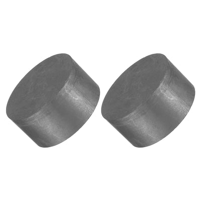 Harfington Round Graphite Block Disk Ingot High Purity Graphite Electrode Plate Sheet 50x25mm for Melting Casting, Electrolysis, Pack of 2