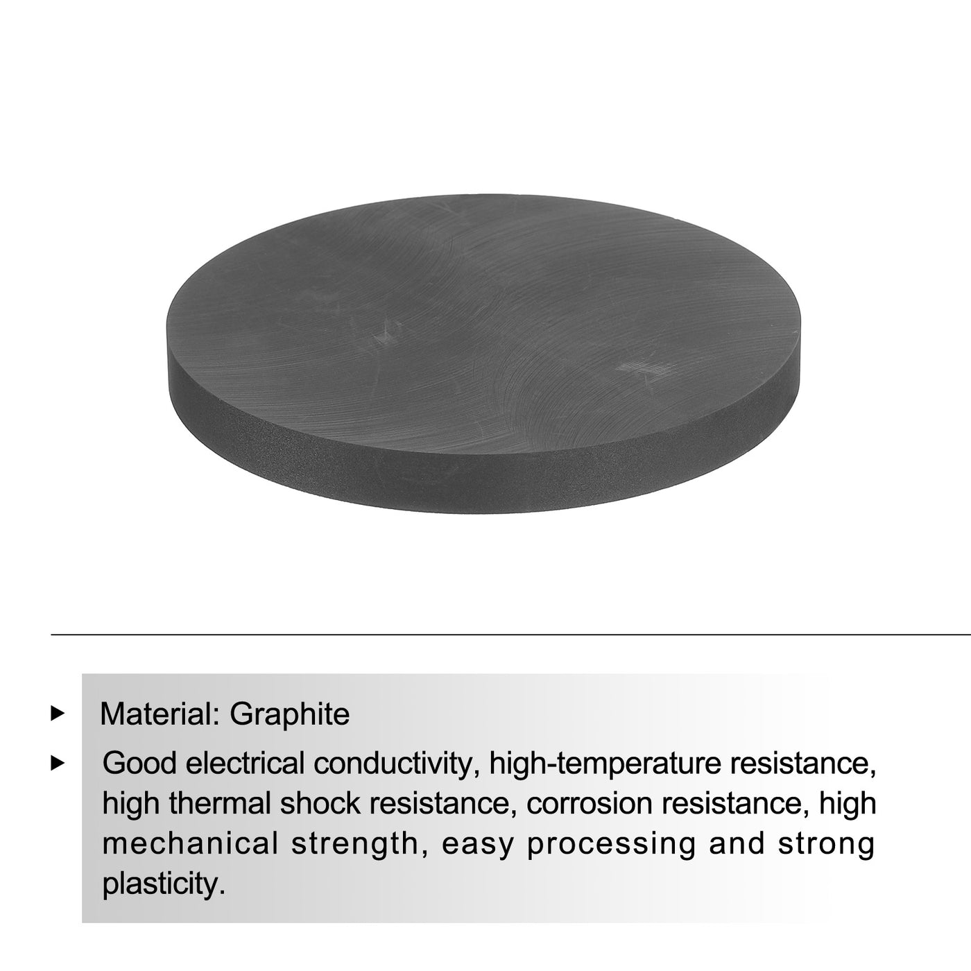 Harfington Round Graphite Block Disk Ingot High Purity Graphite Electrode Plate Sheet 100x10mm for Melting Casting, Electrolysis