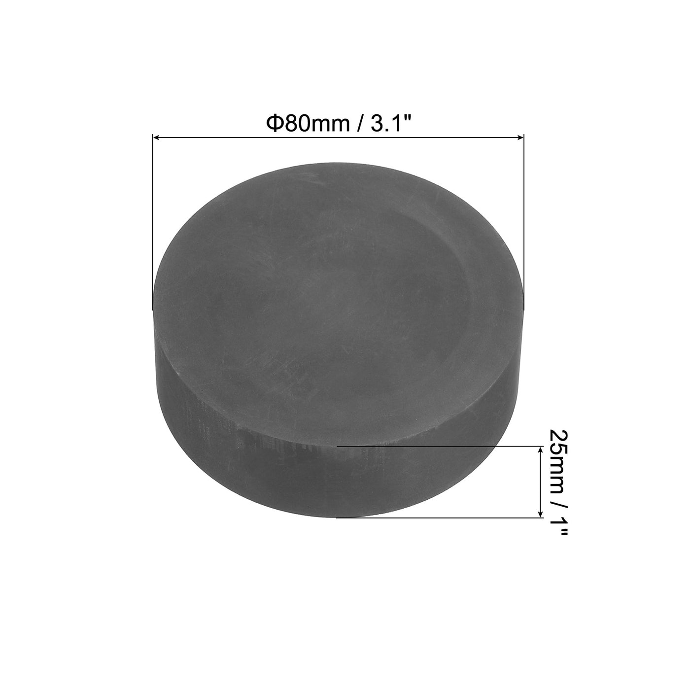 Harfington Round Graphite Block Disk Ingot High Purity Graphite Electrode Plate Sheet 80x25mm for Melting Casting, Electrolysis