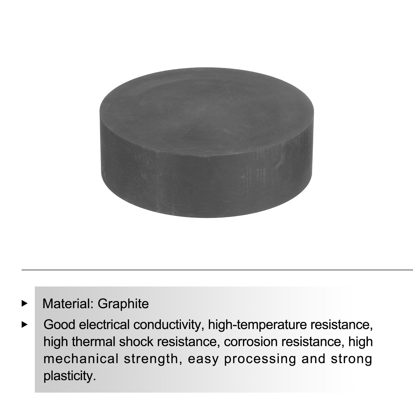 Harfington Round Graphite Block Disk Ingot High Purity Graphite Electrode Plate Sheet 80x25mm for Melting Casting, Electrolysis