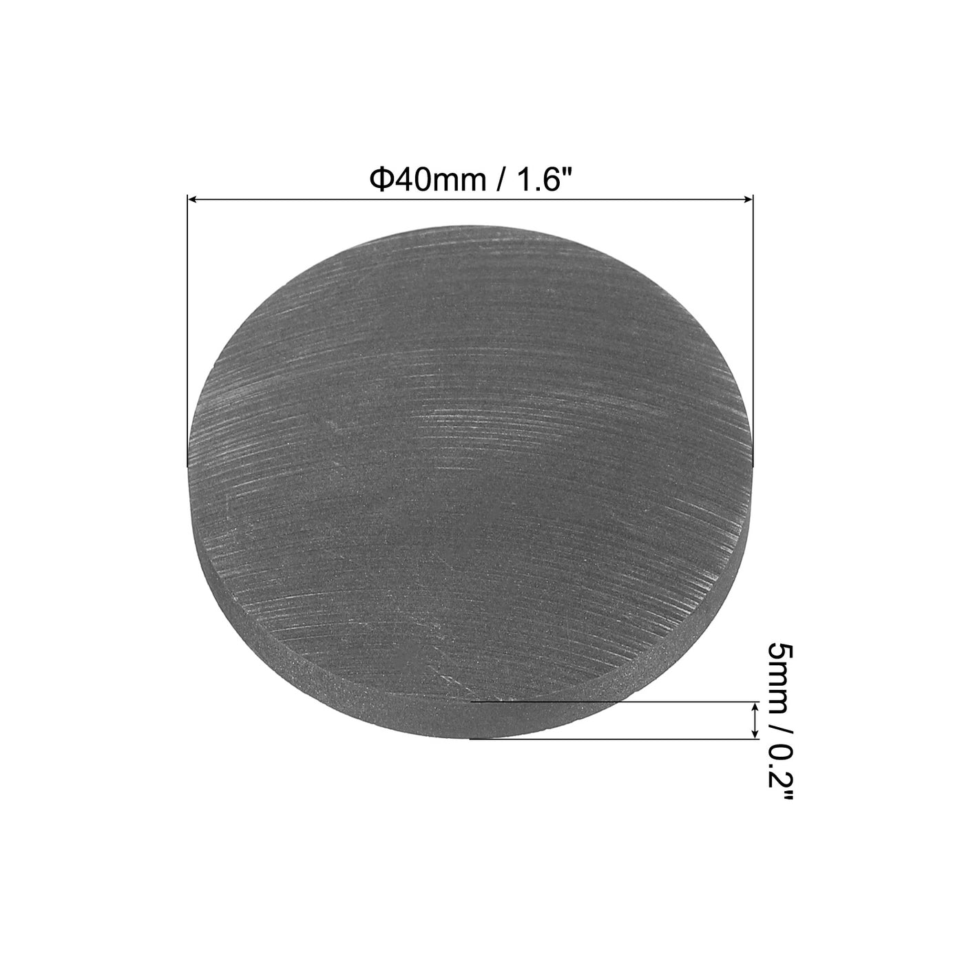 Harfington Round Graphite Block Disk Ingot High Purity Graphite Electrode Plate Sheet 40x5mm for Melting Casting, Electrolysis, Pack of 2