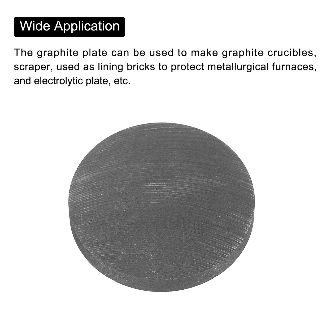 Harfington Round Graphite Block Disk Ingot High Purity Graphite Electrode Plate Sheet 40x5mm for Melting Casting, Electrolysis, Pack of 2