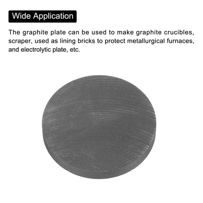 Harfington Round Graphite Block Disk Ingot High Purity Graphite Electrode Plate Sheet 40x5mm for Melting Casting, Electrolysis, Pack of 2