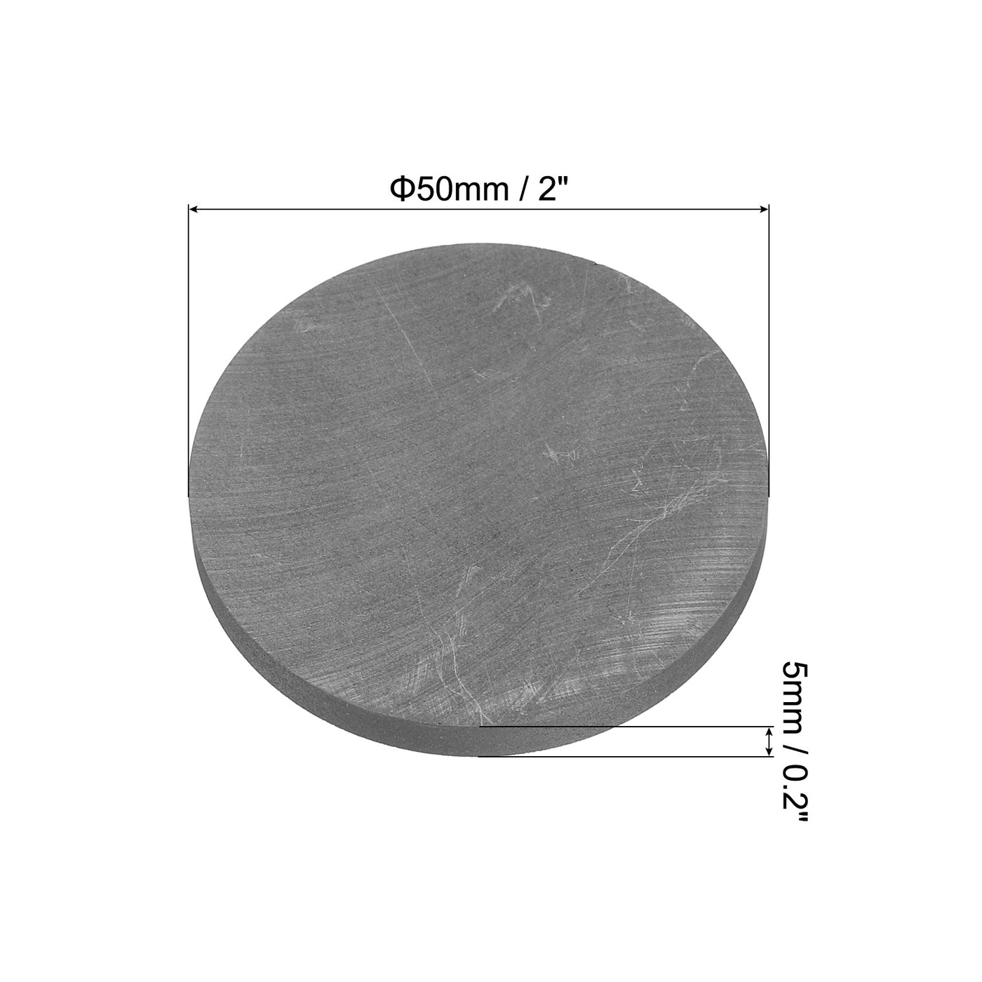 Harfington Round Graphite Block Disk Ingot High Purity Graphite Electrode Plate Sheet 50x5mm for Melting Casting, Electrolysis