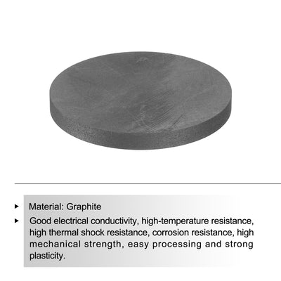 Harfington Round Graphite Block Disk Ingot High Purity Graphite Electrode Plate Sheet 50x5mm for Melting Casting, Electrolysis