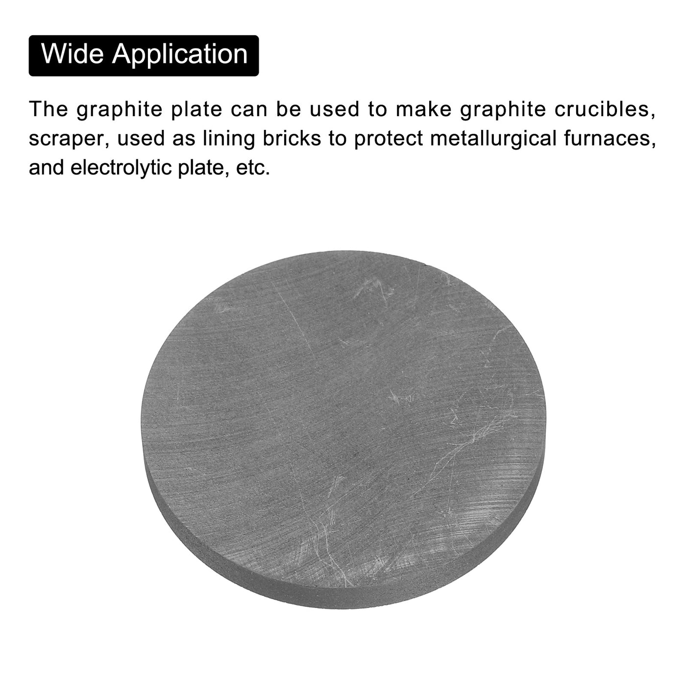 Harfington Round Graphite Block Disk Ingot High Purity Graphite Electrode Plate Sheet 50x5mm for Melting Casting, Electrolysis