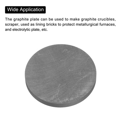 Harfington Round Graphite Block Disk Ingot High Purity Graphite Electrode Plate Sheet 50x5mm for Melting Casting, Electrolysis, Pack of 2