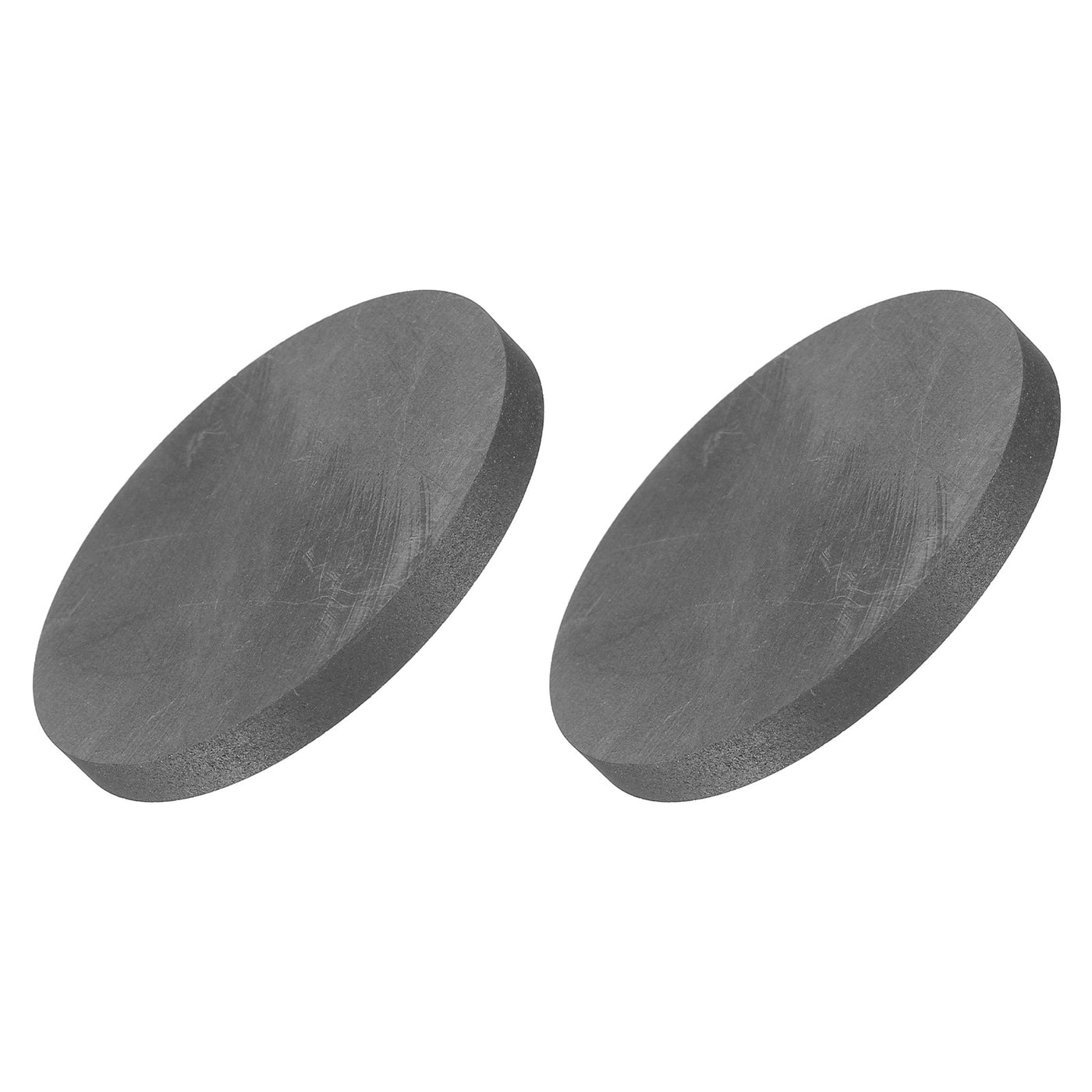 Harfington Round Graphite Block Disk Ingot High Purity Graphite Electrode Plate Sheet 50x5mm for Melting Casting, Electrolysis, Pack of 2