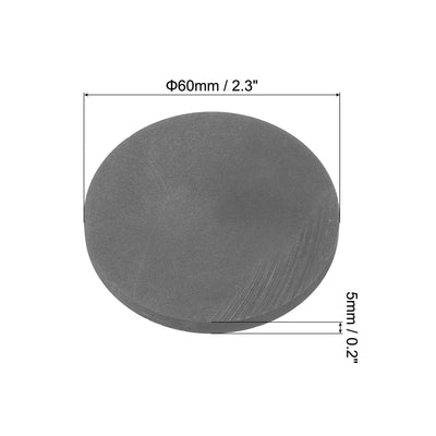 Harfington Round Graphite Block Disk Ingot High Purity Graphite Electrode Plate Sheet 60x5mm for Melting Casting, Electrolysis, Pack of 2