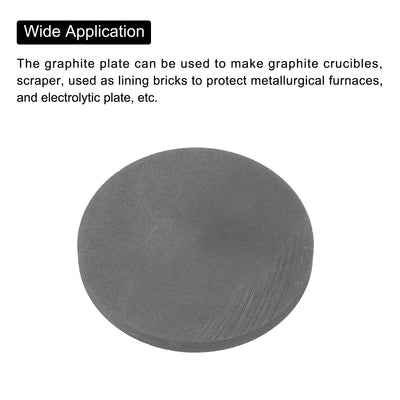 Harfington Round Graphite Block Disk Ingot High Purity Graphite Electrode Plate Sheet 60x5mm for Melting Casting, Electrolysis, Pack of 2