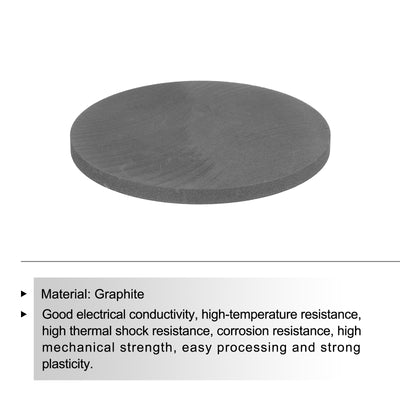 Harfington Round Graphite Block Disk Ingot High Purity Graphite Electrode Plate Sheet 80x5mm for Melting Casting, Electrolysis