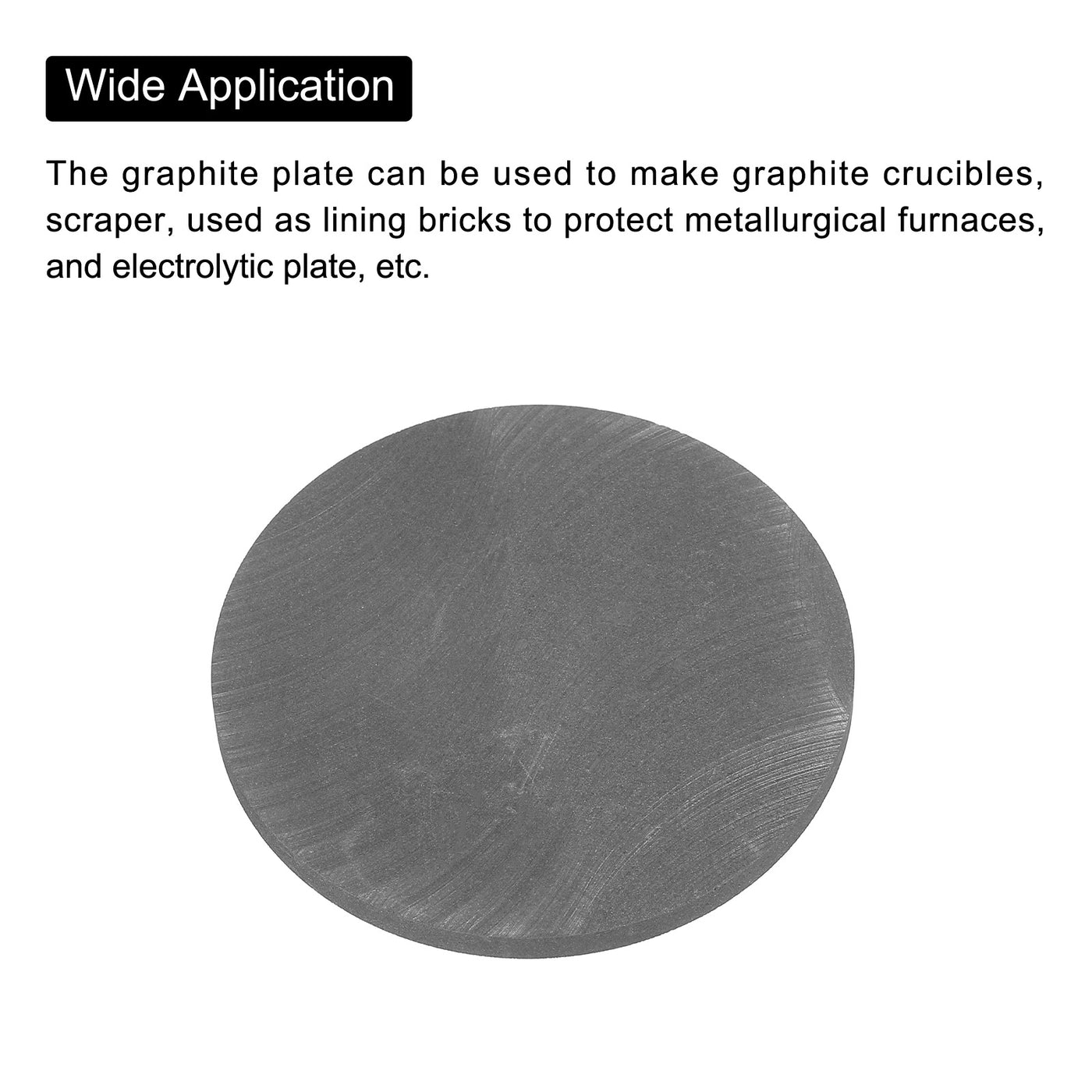 Harfington Round Graphite Block Disk Ingot High Purity Graphite Electrode Plate Sheet 80x5mm for Melting Casting, Electrolysis, Pack of 2