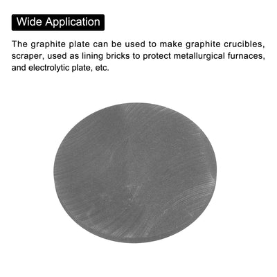 Harfington Round Graphite Block Disk Ingot High Purity Graphite Electrode Plate Sheet 80x5mm for Melting Casting, Electrolysis, Pack of 2