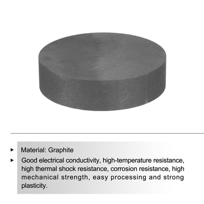 Harfington Round Graphite Block Disk Ingot High Purity Graphite Electrode Plate Sheet 80x20mm for Melting Casting, Electrolysis