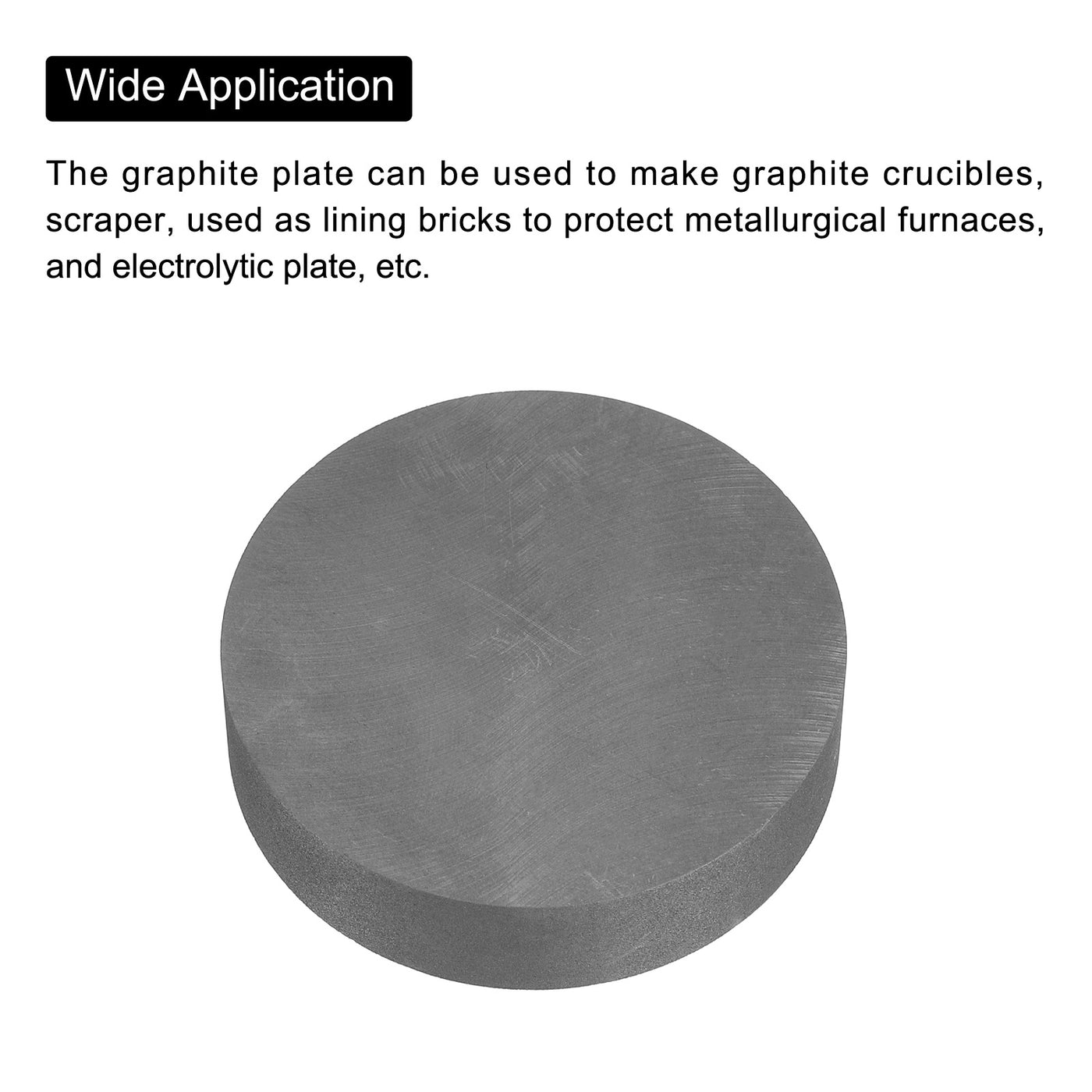 Harfington Round Graphite Block Disk Ingot High Purity Graphite Electrode Plate Sheet 80x20mm for Melting Casting, Electrolysis