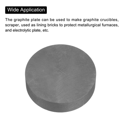 Harfington Round Graphite Block Disk Ingot High Purity Graphite Electrode Plate Sheet 80x20mm for Melting Casting, Electrolysis