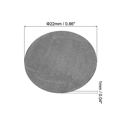 Harfington Round Graphite Block Disk Ingot High Purity Graphite Electrode Plate Sheet 22x1mm for Melting Casting, Electrolysis, Pack of 10