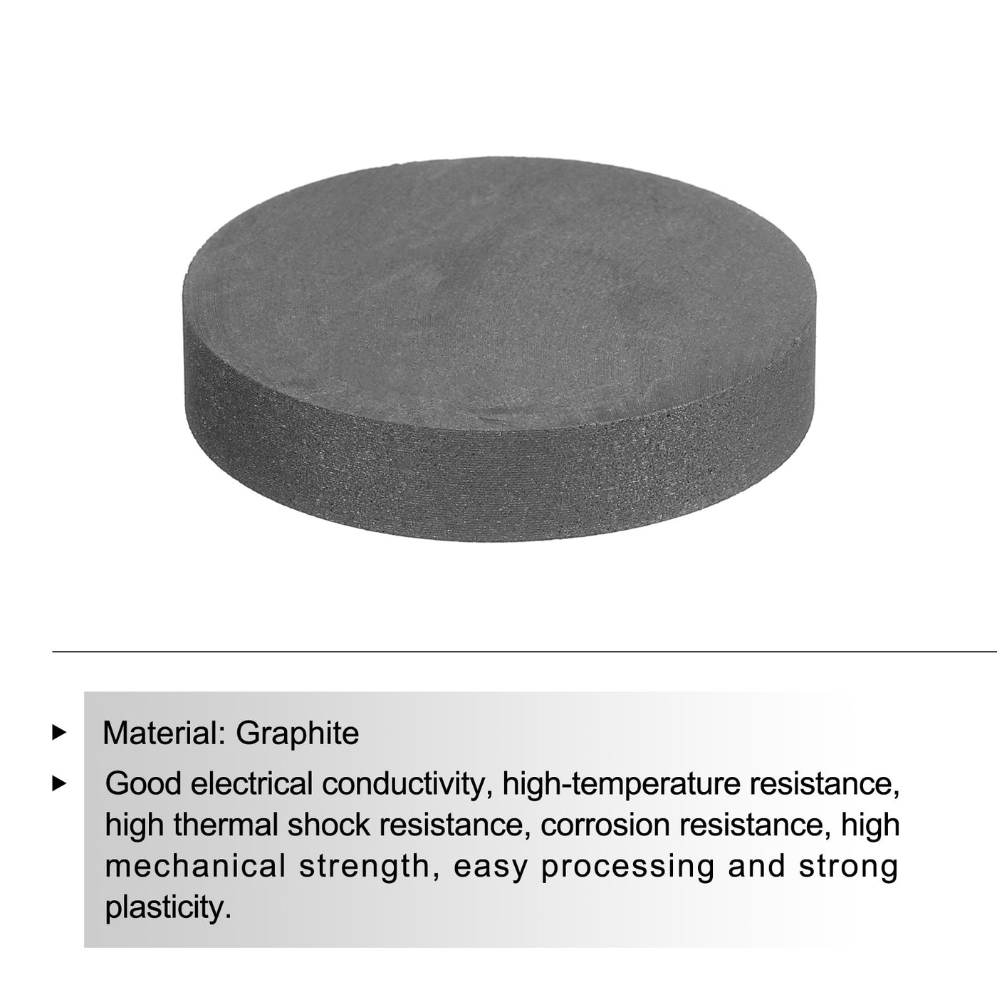 Harfington Round Graphite Block Disk Ingot High Purity Graphite Electrode Plate Sheet 50x10mm for Melting Casting, Electrolysis