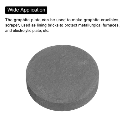 Harfington Round Graphite Block Disk Ingot High Purity Graphite Electrode Plate Sheet 50x10mm for Melting Casting, Electrolysis, Pack of 2