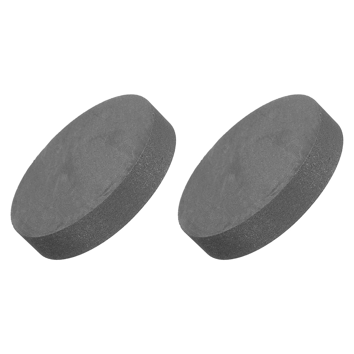 Harfington Round Graphite Block Disk Ingot High Purity Graphite Electrode Plate Sheet 50x10mm for Melting Casting, Electrolysis, Pack of 2