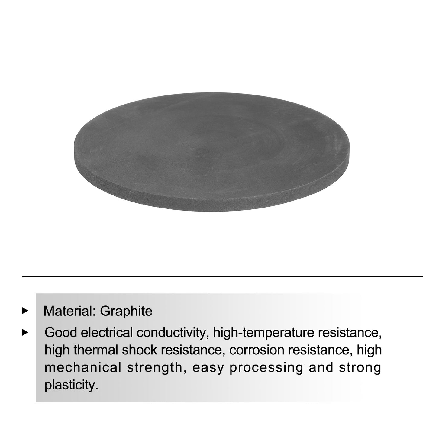 Harfington Round Graphite Block Disk Ingot High Purity Graphite Electrode Plate Sheet 100x5mm for Melting Casting, Electrolysis