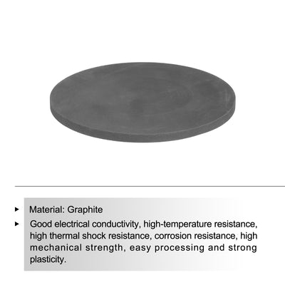 Harfington Round Graphite Block Disk Ingot High Purity Graphite Electrode Plate Sheet 100x5mm for Melting Casting, Electrolysis