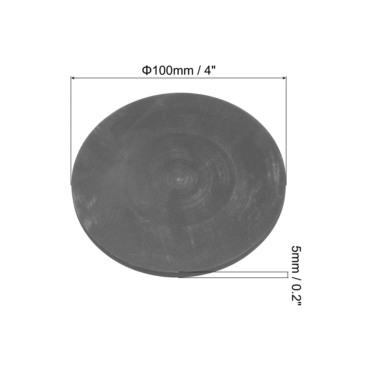 Harfington Round Graphite Block Disk Ingot High Purity Graphite Electrode Plate Sheet 100x5mm for Melting Casting, Electrolysis, Pack of 2