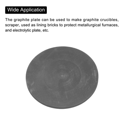 Harfington Round Graphite Block Disk Ingot High Purity Graphite Electrode Plate Sheet 100x5mm for Melting Casting, Electrolysis, Pack of 2