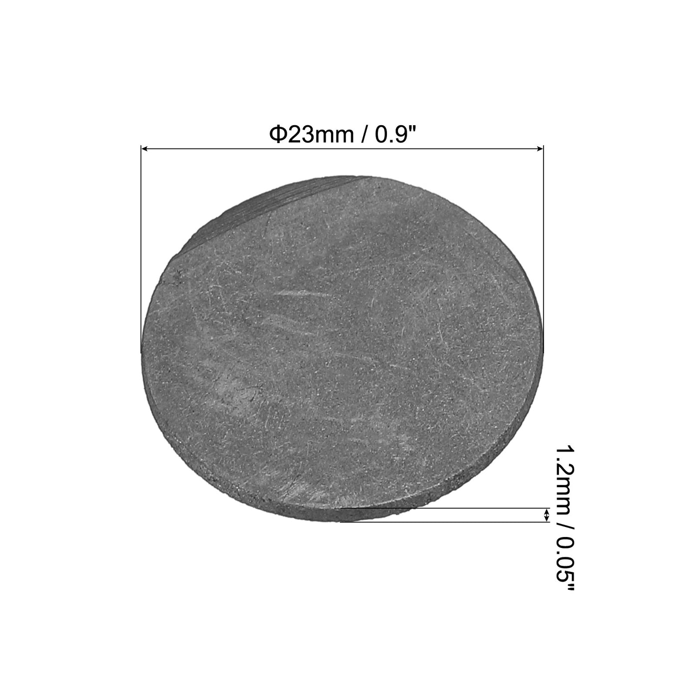 Harfington Round Graphite Block Disk Ingot High Purity Graphite Electrode Plate Sheet 23x1.2mm for Melting Casting, Electrolysis, Pack of 10