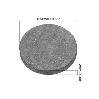 Harfington Round Graphite Block Disk Ingot High Purity Graphite Electrode Plate Sheet 14x2mm for Melting Casting, Electrolysis, Pack of 10