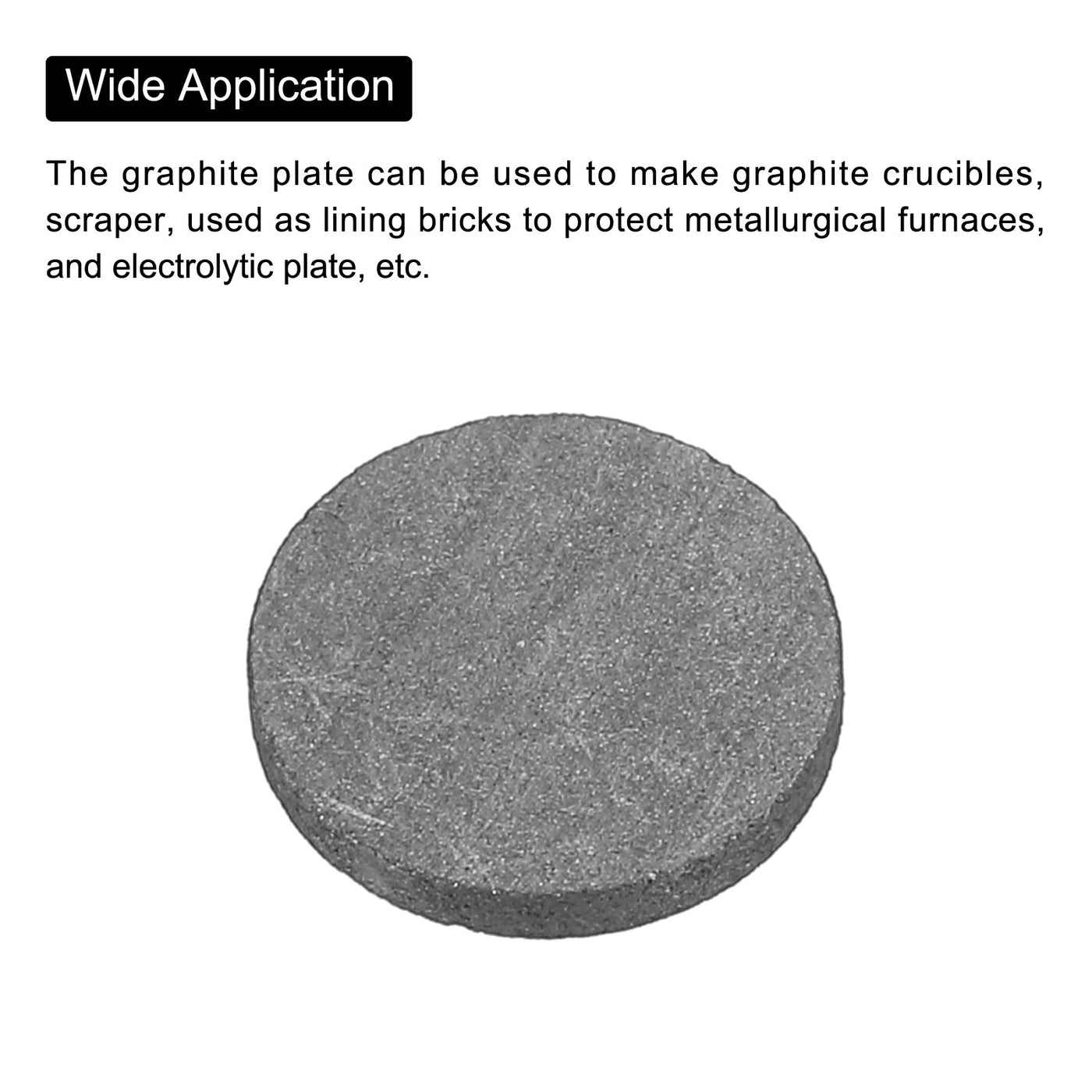 Harfington Round Graphite Block Disk Ingot High Purity Graphite Electrode Plate Sheet 14x2mm for Melting Casting, Electrolysis, Pack of 10