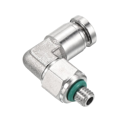 Harfington Push to Connect Fitting Elbow Tube OD Male Thread, Stainless Steel Hose Pipe Connector